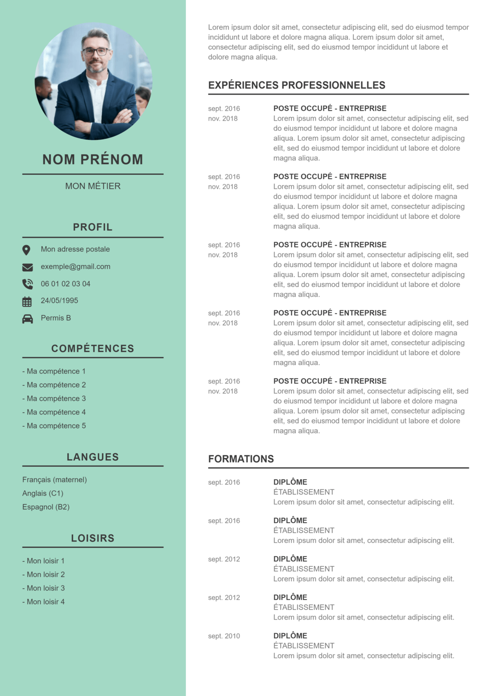Modele CV Simple T l charger En PDF Modele CV Simple T l charger En PDF